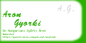 aron gyorki business card