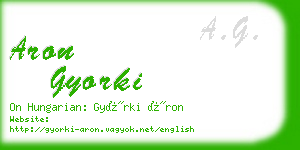 aron gyorki business card